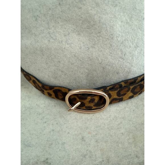 Altar'd State 100% Wool Hat with Leopard Print Buckle Detail with Gold Hardware - Picture 3 of 8